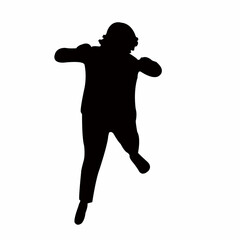 Fototapeta na wymiar a woman jumping body silhouette vector