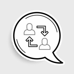 Line Project team base icon isolated on grey background. Business analysis and planning, consulting, team work, project management. Colorful outline concept. Vector