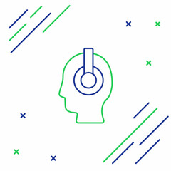 Line Freelancer icon isolated on white background. Freelancer man working on laptop at his house. Online working, distant job concept. Colorful outline concept. Vector