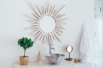 Bathroom interior in light colors