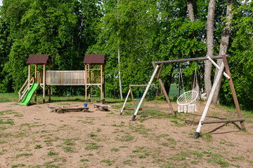 Children's playground in summer day.