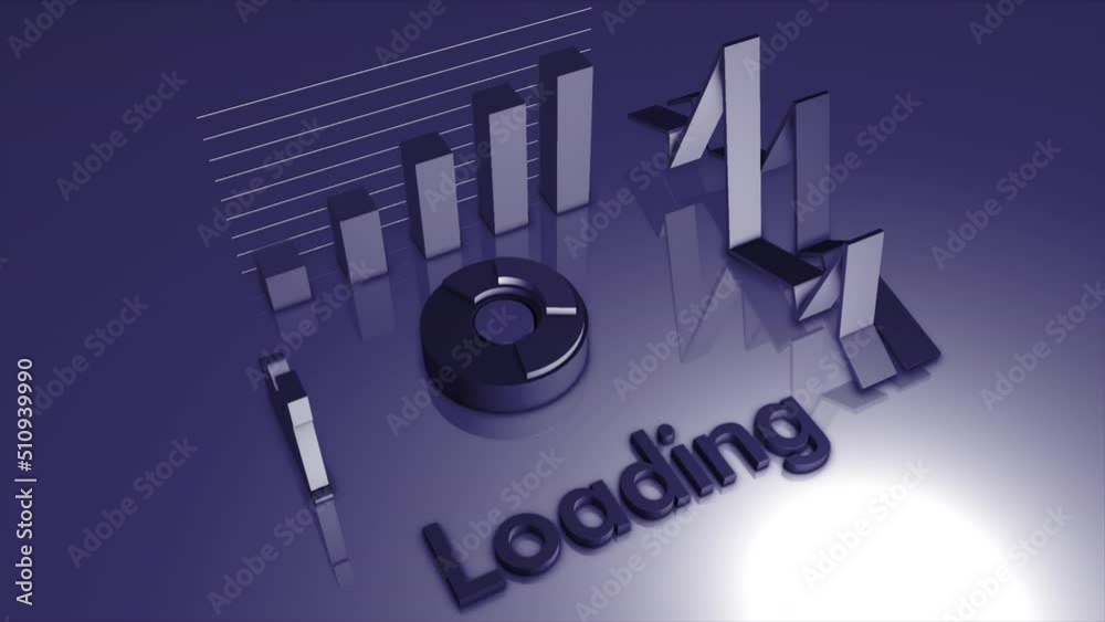Aufkleber moving 3d animation with loading model. motion. futuristic 3d model of loading process. diagram with
