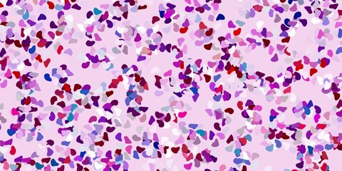 Light pink, green vector background with random forms.