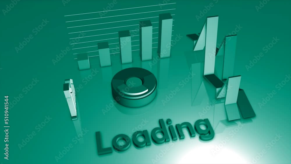 Aufkleber moving 3d animation with loading model. motion. futuristic 3d model of loading process. diagram with