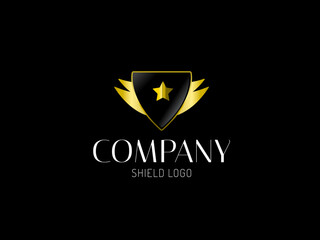 Shield Company Logo Golden Icon