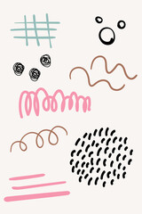 Abstract modern poster, notebook cover. Hand drawn vector. Doodle style.