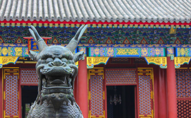 Fototapeta na wymiar bronze dragon statue in the forbidden city in beijing china