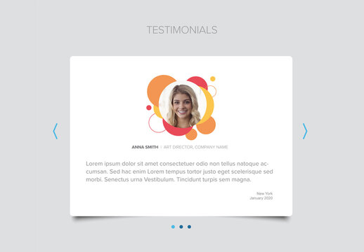 Testimonial Website Carousel Feedback or Review Layout