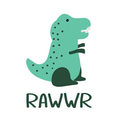 Tyrannosaurus. Cute T rex Cute dino clipart. Cartoon dinosaur.