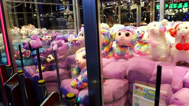 Claw machine Toy Arcade game filled with unicorns childrens toys