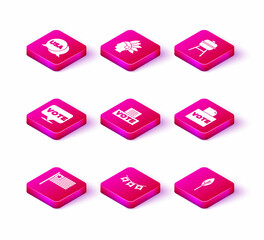 Set American flag, Carnival garland with flags, Vote, box, Indian feather, Barbecue grill and Native icon. Vector