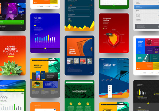 App UI Mockup Tablet Set