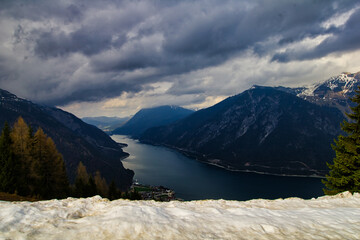 lake in winter in Austria 