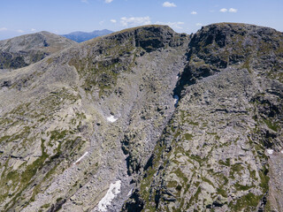Aerial view of Rila Mountain near The Scary Lake, Bulgaria