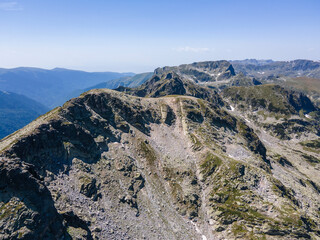 Aerial view of Rila Mountain near The Scary Lake, Bulgaria