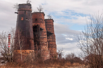 Old abandoned pottery and brick factory in Kladno, Czech Republic