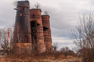 Old abandoned pottery and brick factory in Kladno, Czech Republic