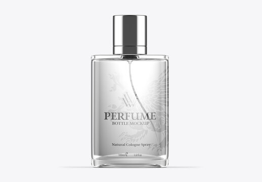 Clear Glass Perfume Bottle Mockup
