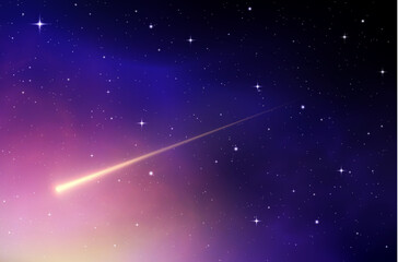 star background in galaxy comet meteor, night sky