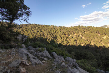 Trails with wonderful views of the Sierra De Cazorla, Spain. Nature tourism concept.