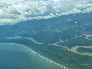 View of Terraba-Sierpe wetland from the air