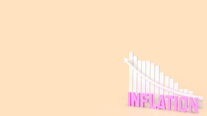 The inflation word and chart for business concept 3d rendering