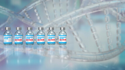 The vaccine bottles for covid19 or omicron  concept 3d rendering