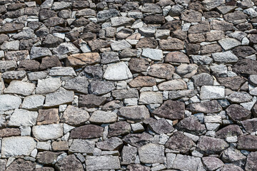 積み上げられたたくさんの石でできた壁