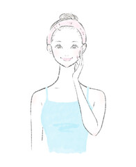 健康な肌の女性