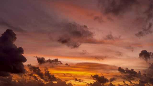 4K time-lapse of breathtaking sunset or sunrise views. amazing nature light cloudscape sunset colors clouds time lapse video Beautiful skies in Phuket, Thailand