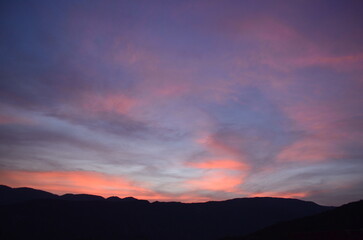 sunset in the mountains