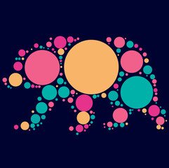 bear color dot vector texture