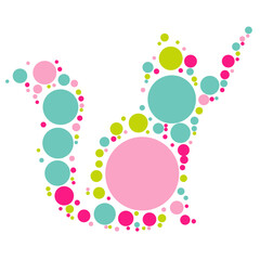 cat color dot vector texture