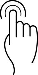 Double tap line icon. Hand Click linear style sign for mobile concept and web design. Finger touch outline vector icon..eps