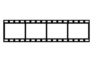 Old cinema video strip. Edge frame. Vector illustration. stock image.