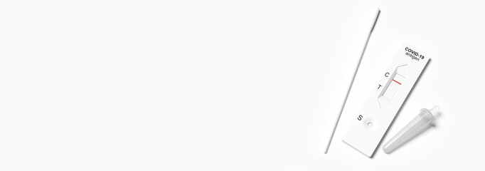 Negative test result by using rapid test device for COVID-19. 3d illustration © Thaut Images