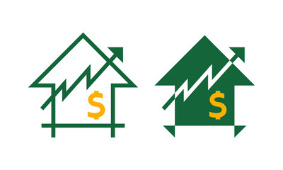 House prices growth icon vector image