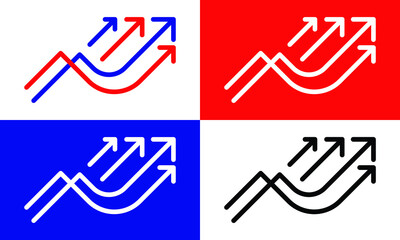 Growing statistics icon vector image