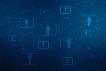 Business Network Concept Background, Social Networks and interaction concept, Digital Abstract Technology background, Social connection and networking background