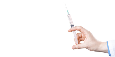 Doctor holding a syringe with vaccine against corona virus.