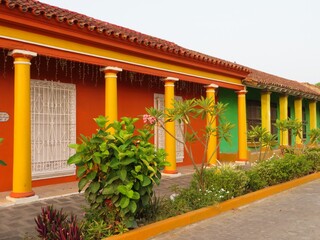 colonial colorful architecture of Tlacotalpan, veracruz, mexico