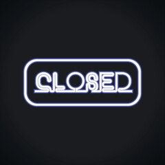 open and closed text neon sign