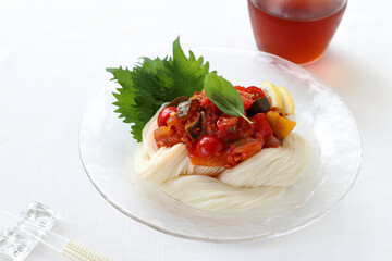 冷製ラタトゥイユそうめん