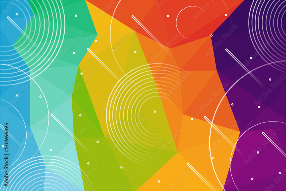 Poster vector abstract irregular polygon background with a triangle pattern in multicolor. rainbow spectrum
