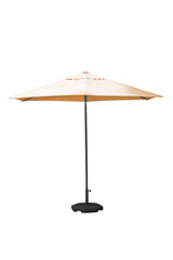 Canvas parasol umbrella with stand isolated on white background with clipping path © nuwatphoto