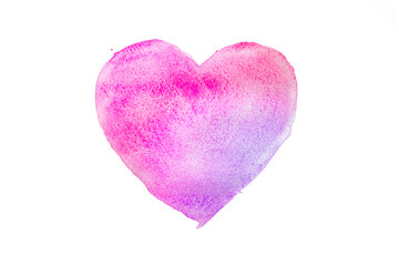 水彩絵の具で描いたハート