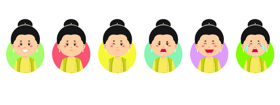 Myanmar Avatar with Various Expression