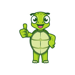 turtle cartoon character vector thumbs up