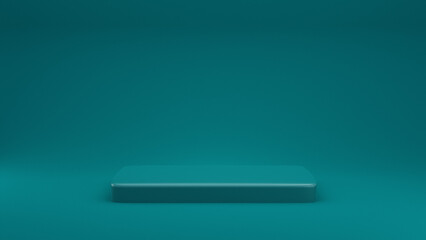3d Green teal podium with minimalist background