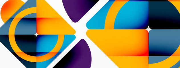 Creative geometric wallpaper. Minimal abstract background. Triangles and circles composition vector illustration for wallpaper banner background or landing page